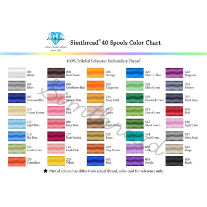 Simthread 32/40/63/120 Colors Embroidery Thread Kit 300/500/1000M